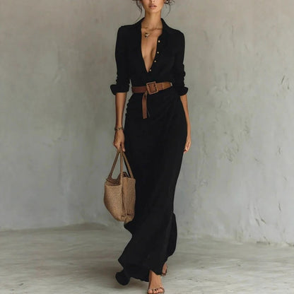 Robe Longue Ceinturée